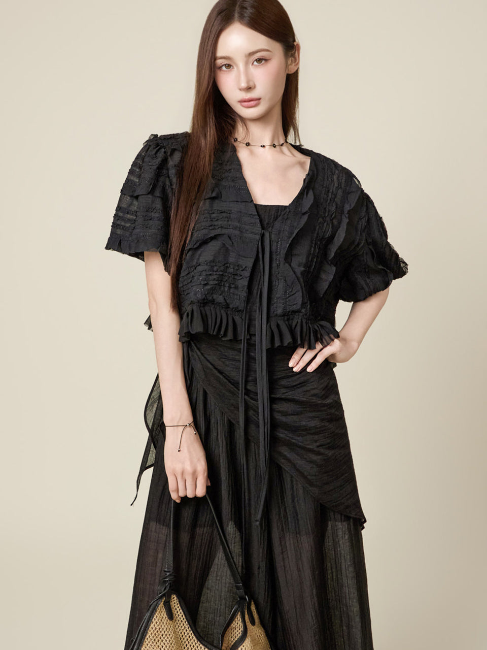 J3207 Frill Lace Cardigan