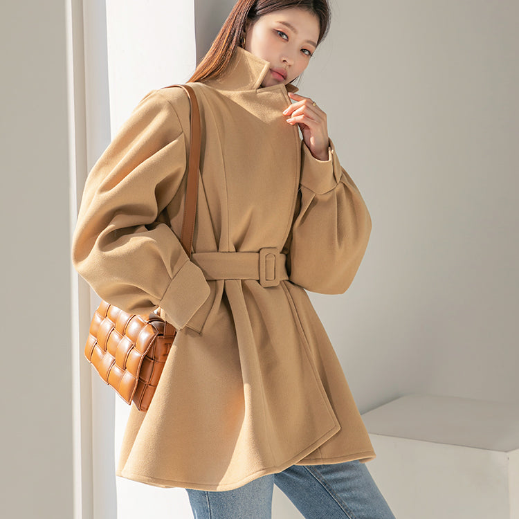 J1124 系带羊毛夹克