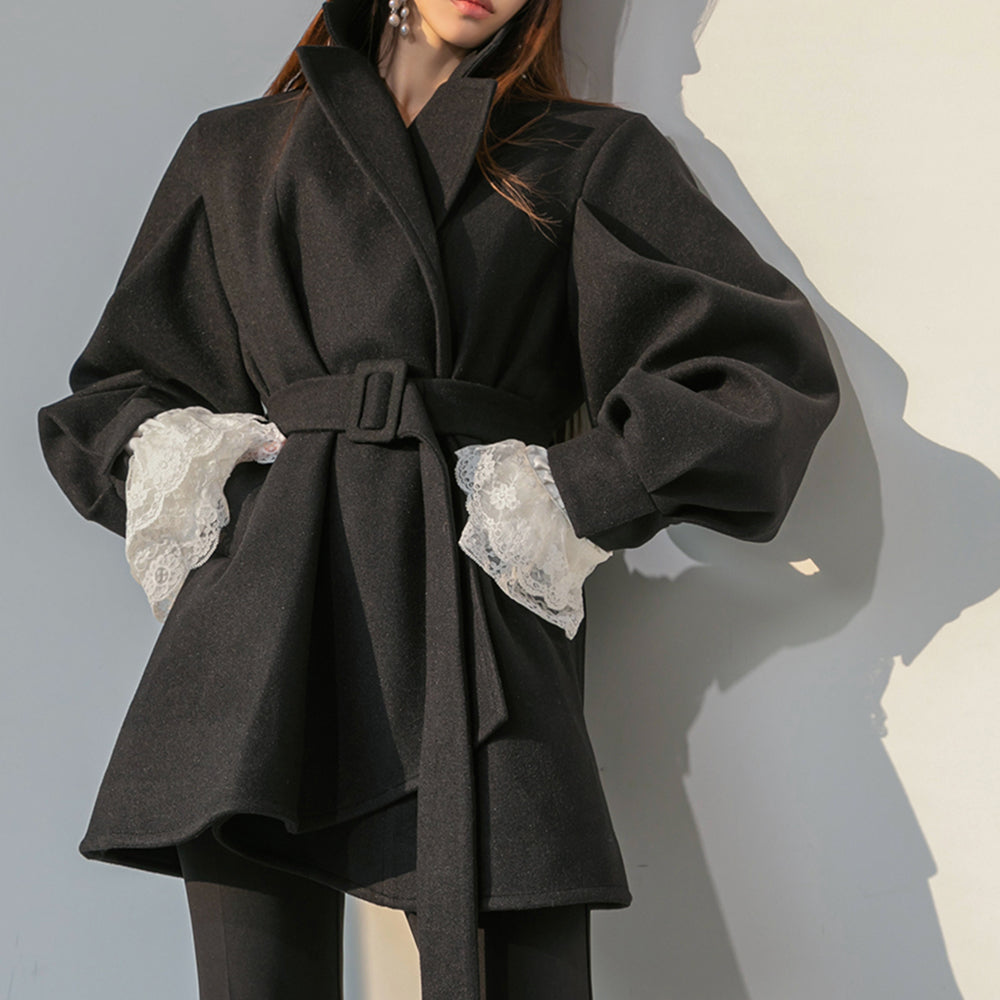 J1124 系带羊毛夹克