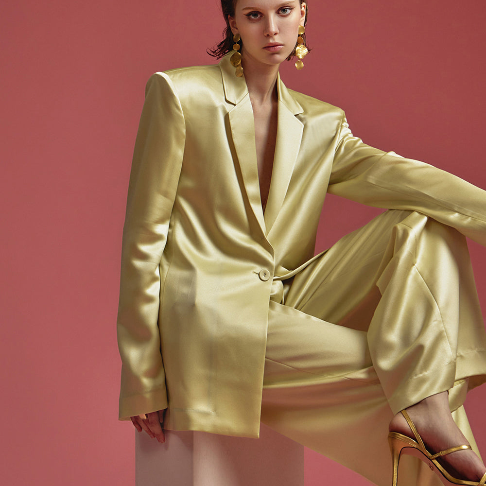 MBDTP011 サテン2ボタンジャケットスーツセット