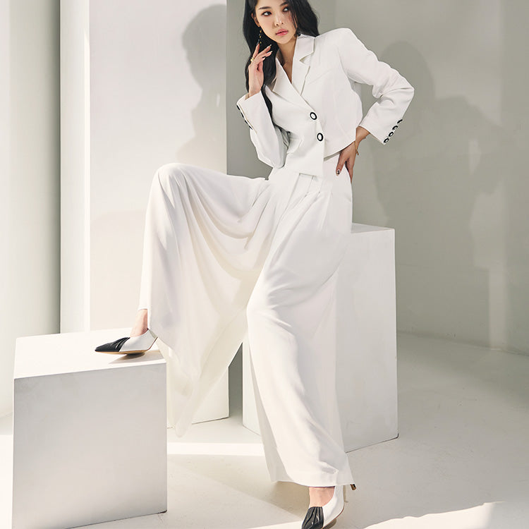 TP1528 2ボタン クロップジャケット ツーピース