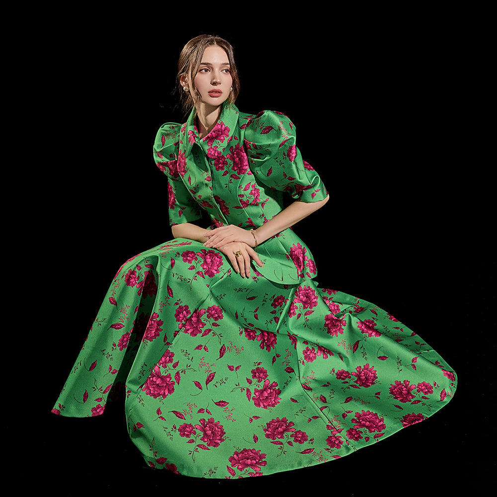 TP9126 Flower Puff Half Single Jacket Two-Piece