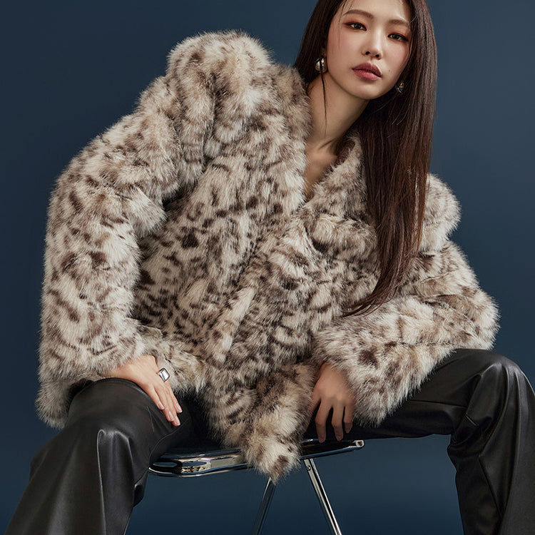 J2071 ヒョウ柄パフスリーブジャケット