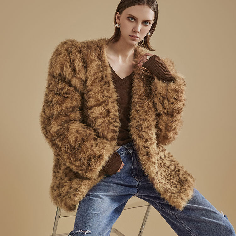 J2071 ヒョウ柄パフスリーブジャケット