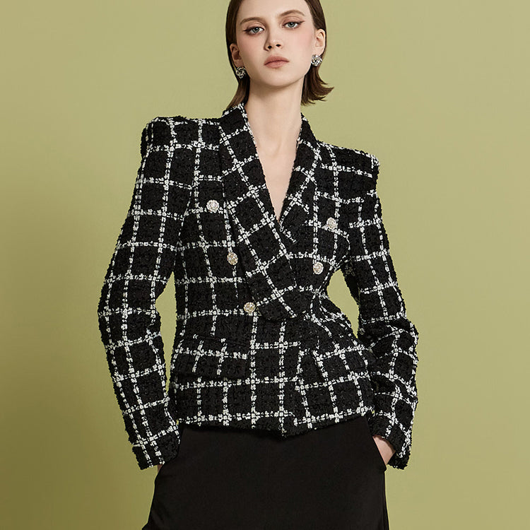 J2177 ツイードダブルボタンジャケット