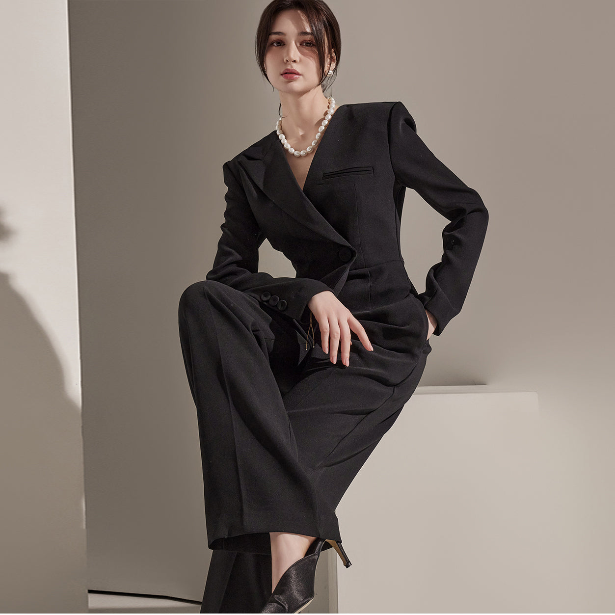 JS034 不平衡夹克连身裤