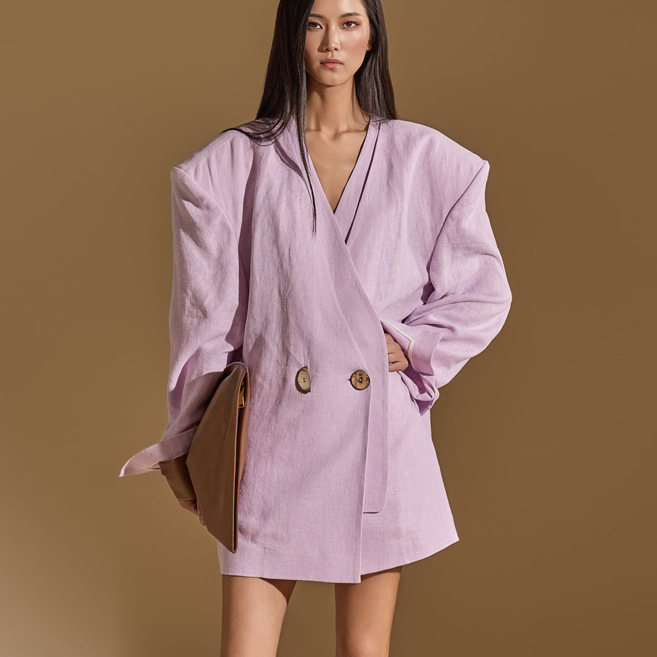 J9288 Linen Collarless Jacket