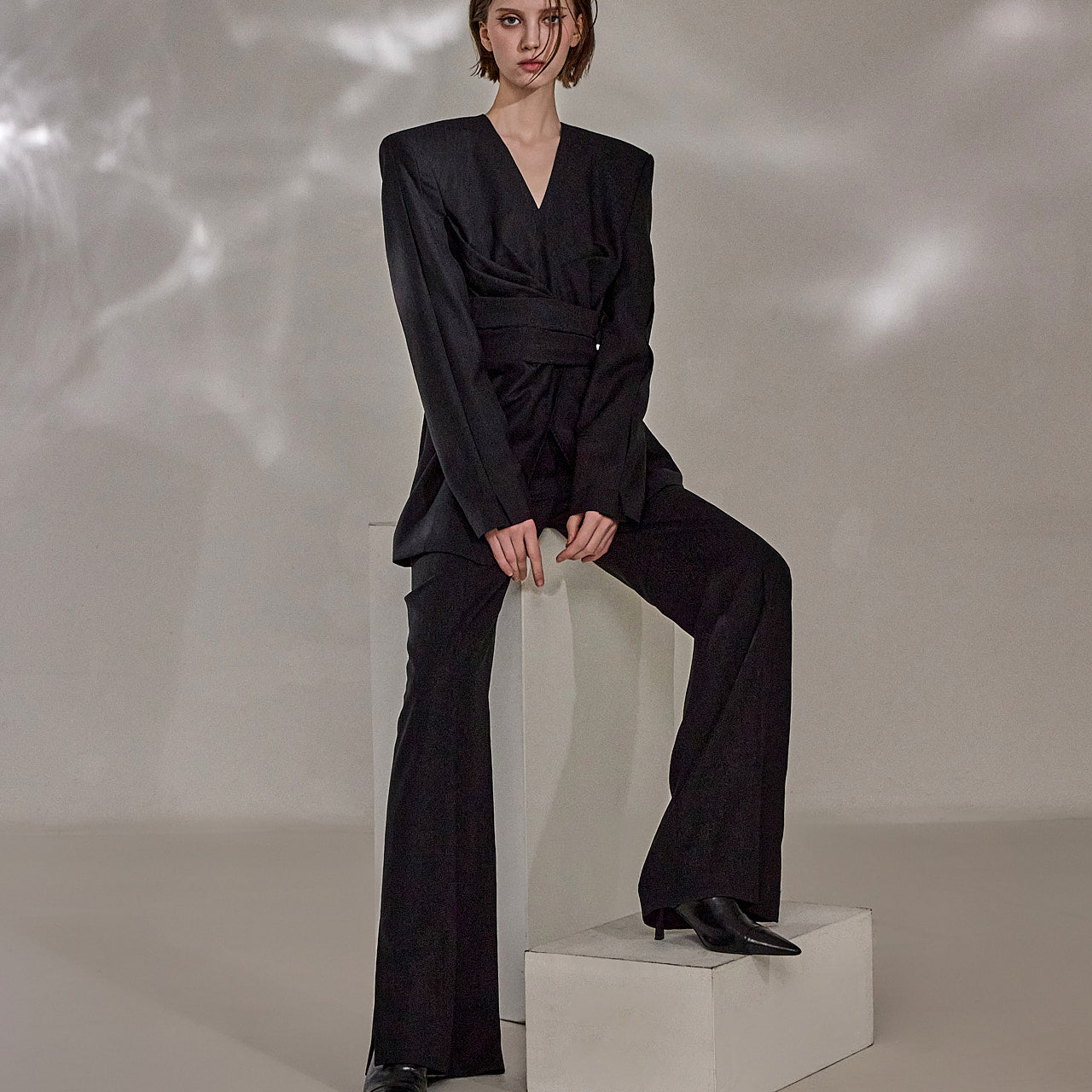 MBDTP026 无领细褶夹克西装套装