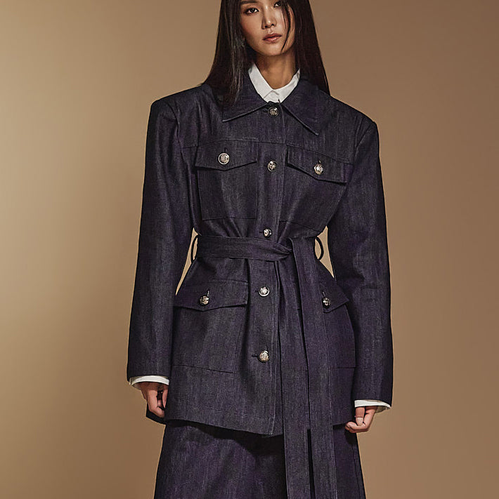 J2371 带肩带牛仔夹克