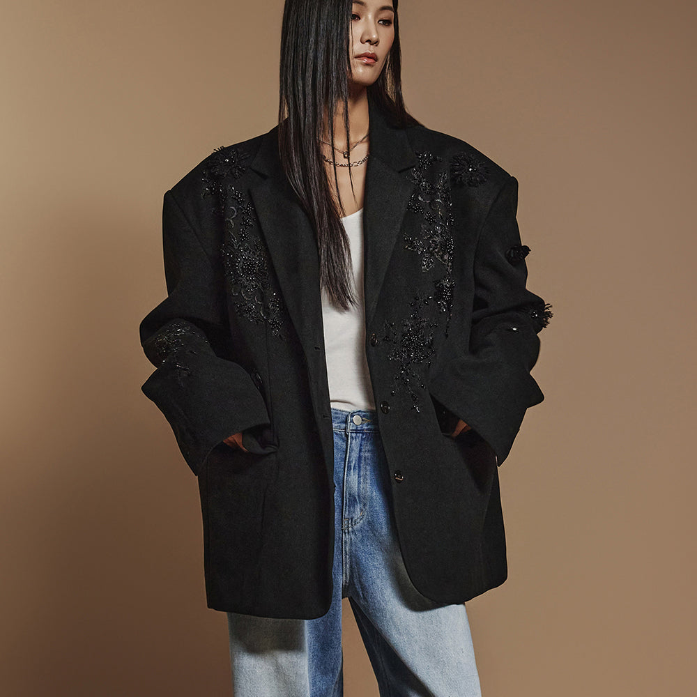 J2399 ビーズトリムジャケット