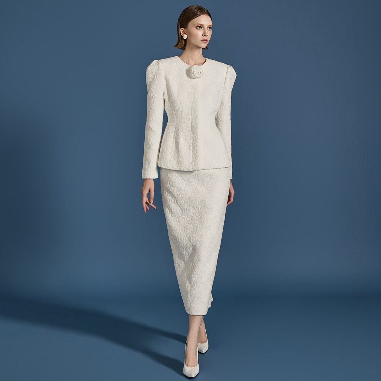 TP1980 ジャカードジャケット&スカートセット