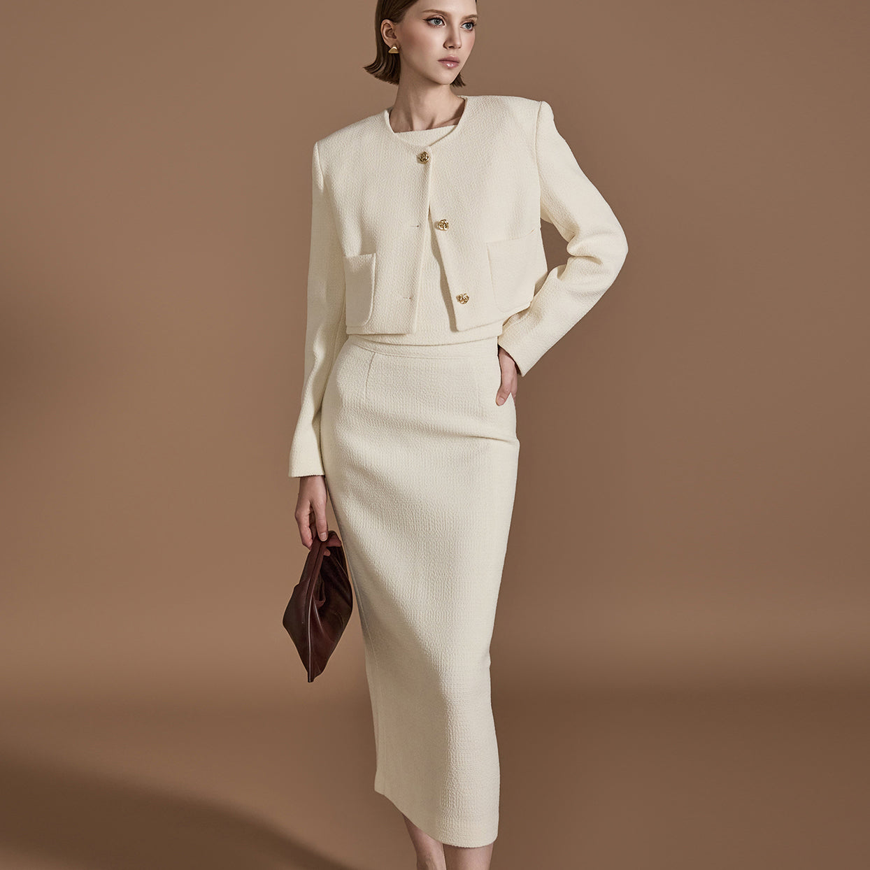 TP1982 粗花呢三件套