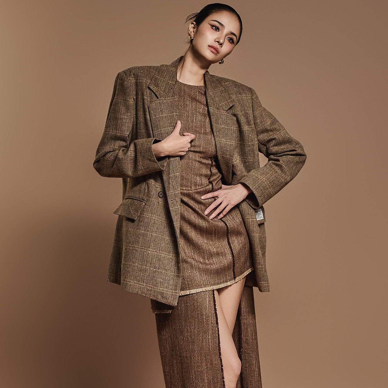 J2475 人字纹羊毛夹克