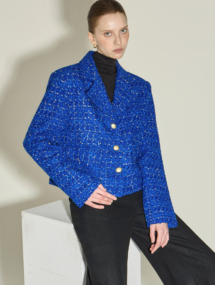 J9353 Tweed Gold Button Jacket