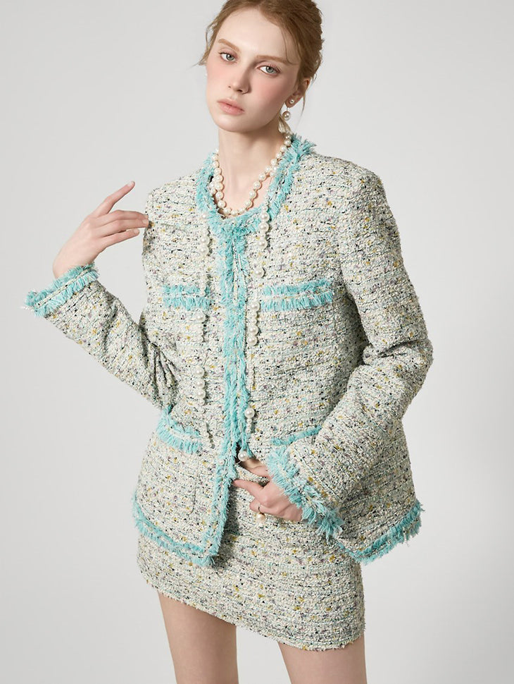 J9368 流苏粗花呢夹克