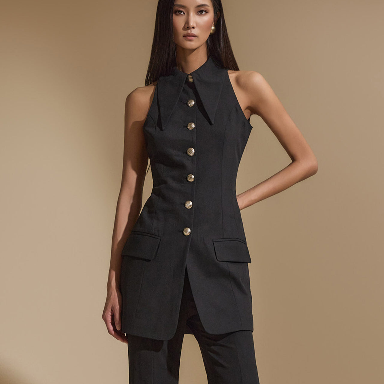 J9240 挂脖修身背心