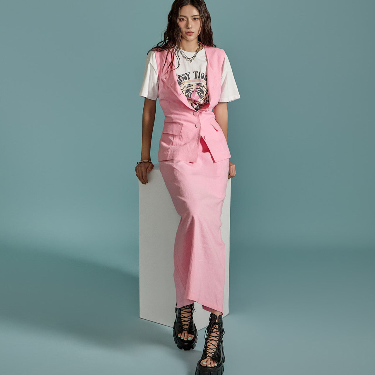 TP1909 リネンベスト&スカートセット