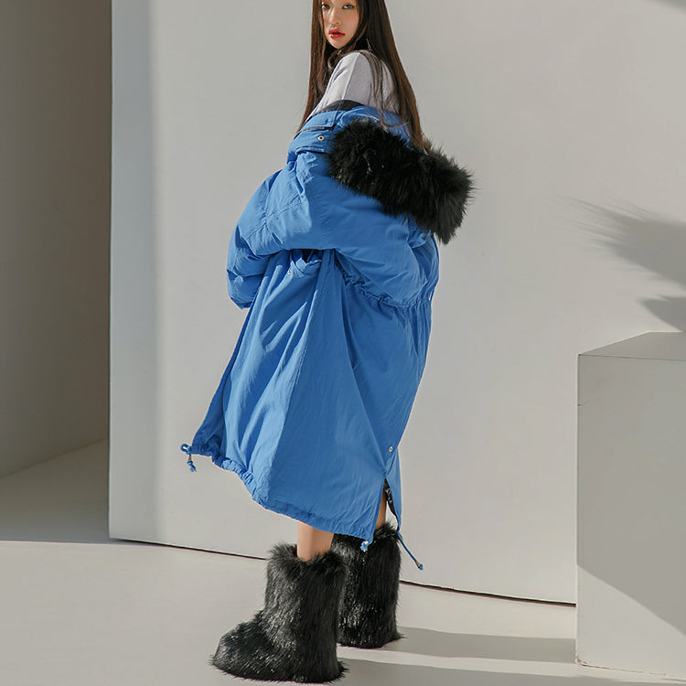 J1656 连帽长款羽绒服