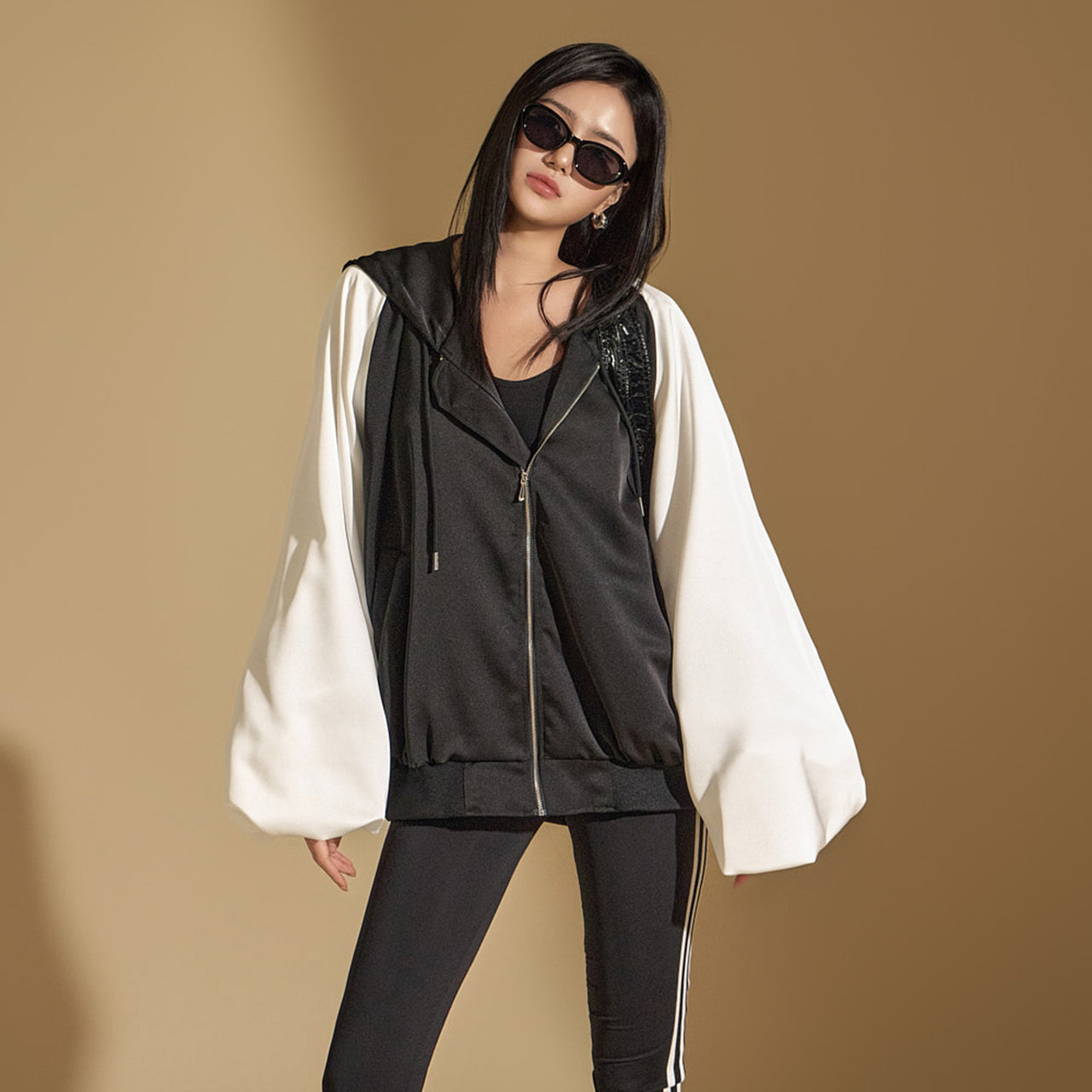 J2351 サテンボリュームジャンパージャケット