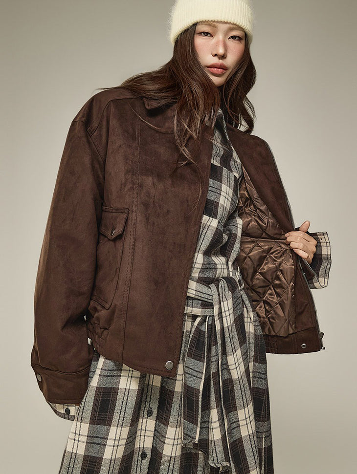 J3338 Suede Padded Jumper