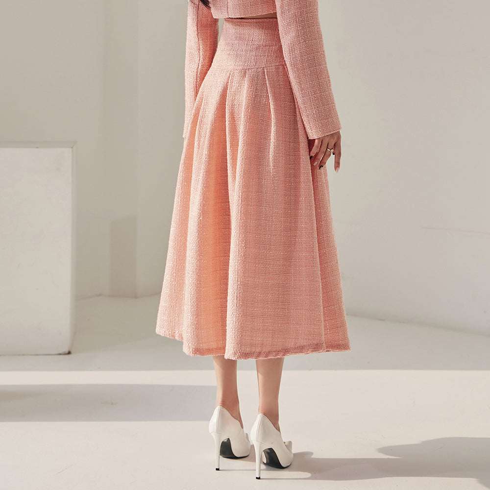 SK2215 粗花呢喇叭裙