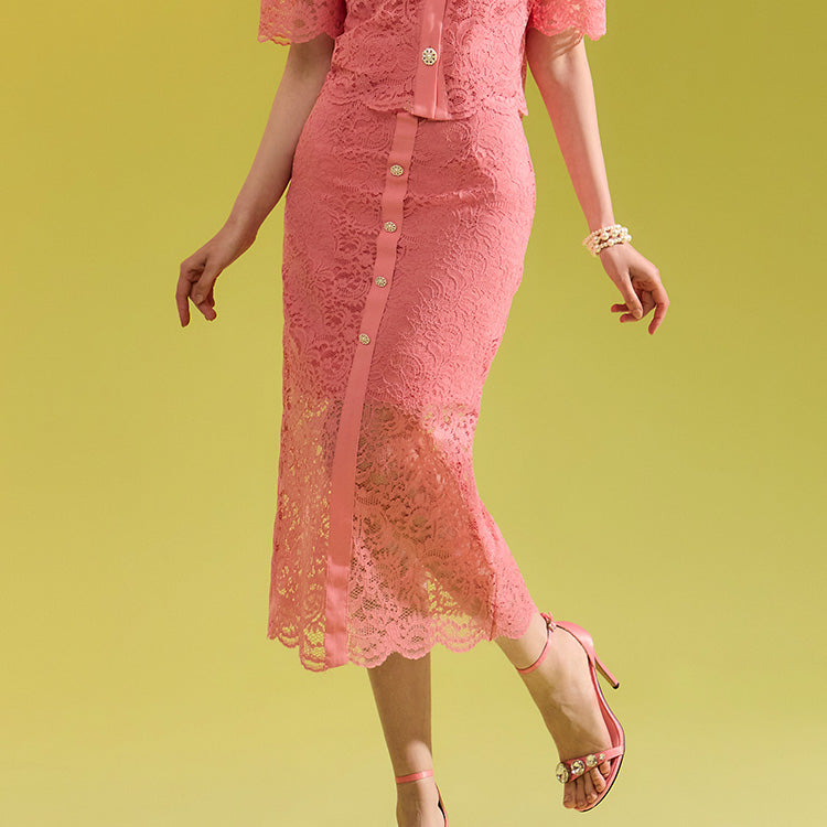 SK2497 レースジュエリーボタンスカート