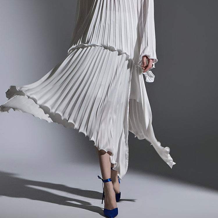 SK2675 プリーツワープアンバランススカート