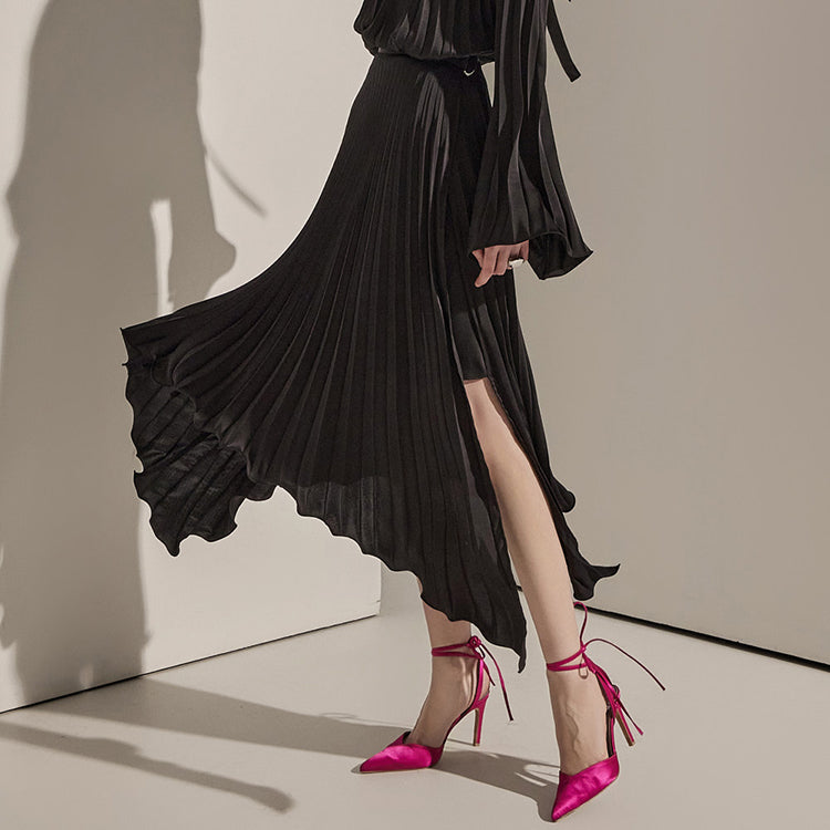 SK2675 プリーツワープアンバランススカート