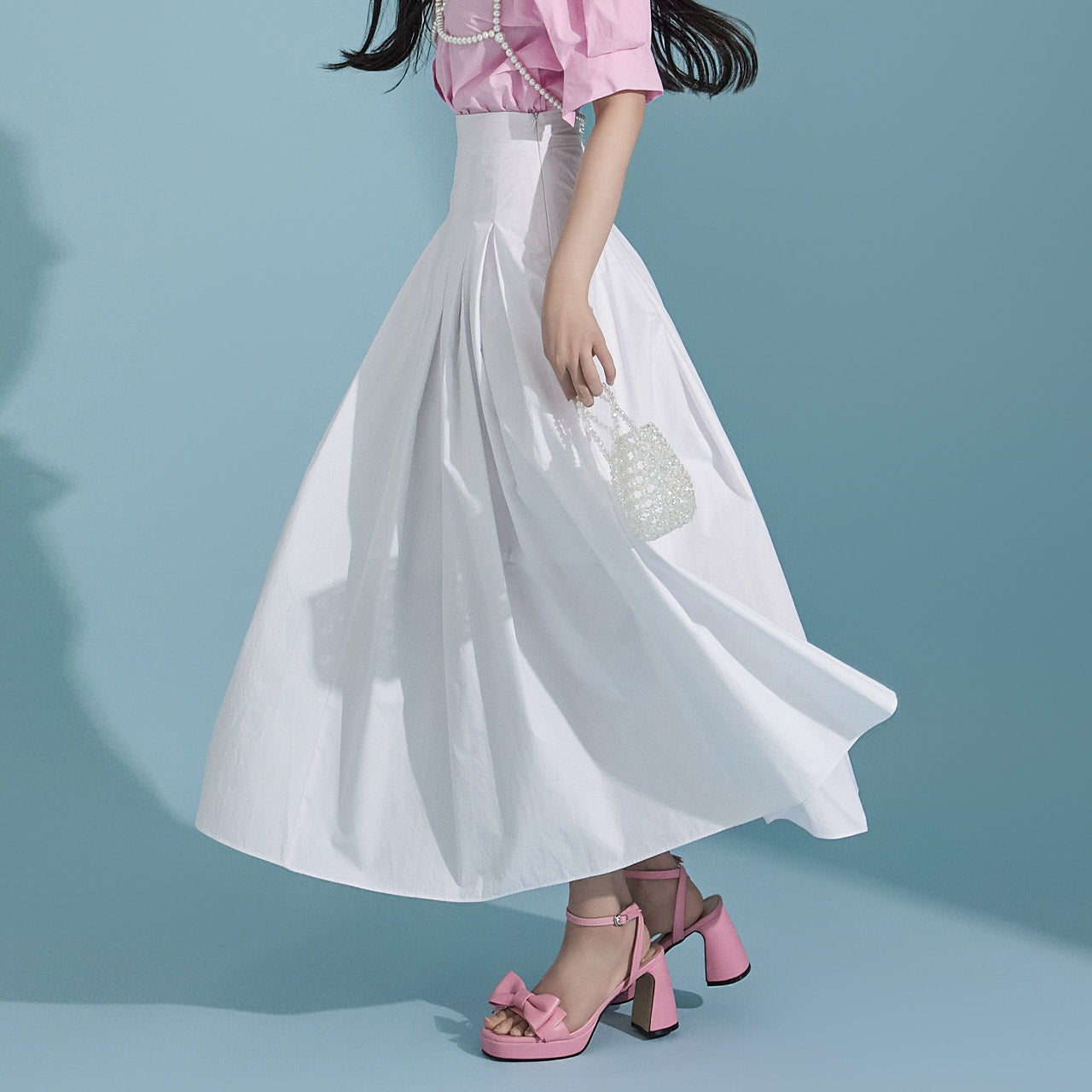 SK2708 ピンタックスカート