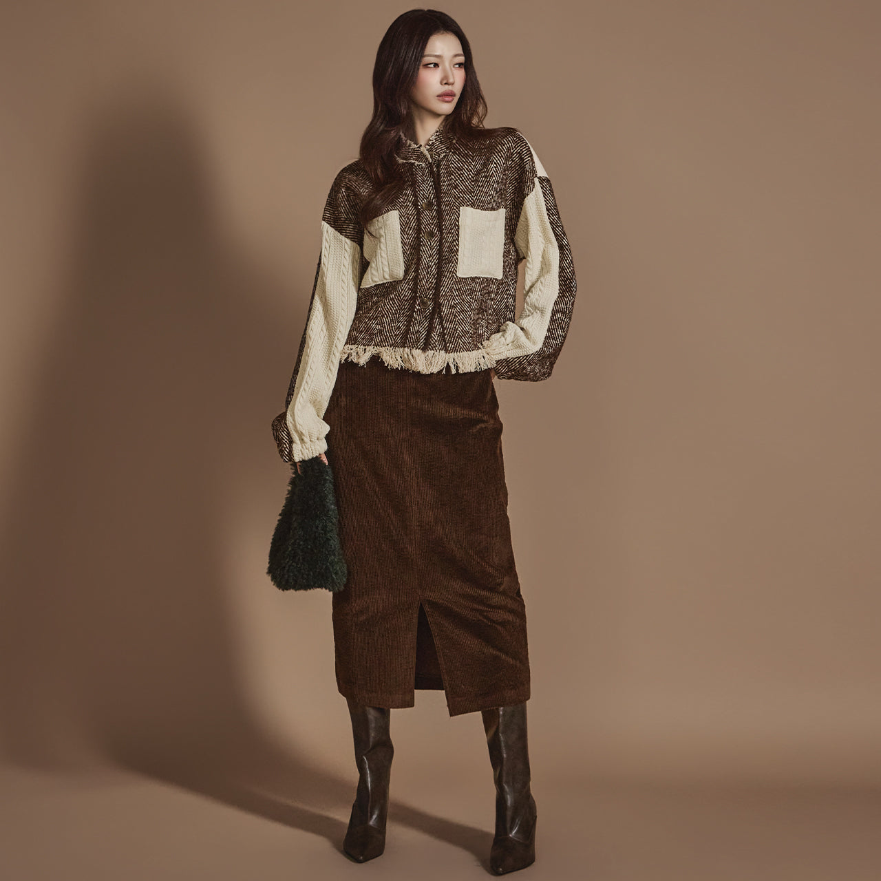 SK2838 コーデュロイスリットスカート