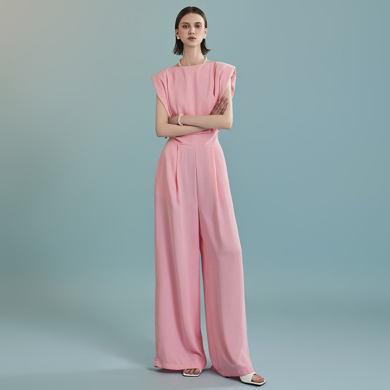 JS9018 斜后开衩连体裤