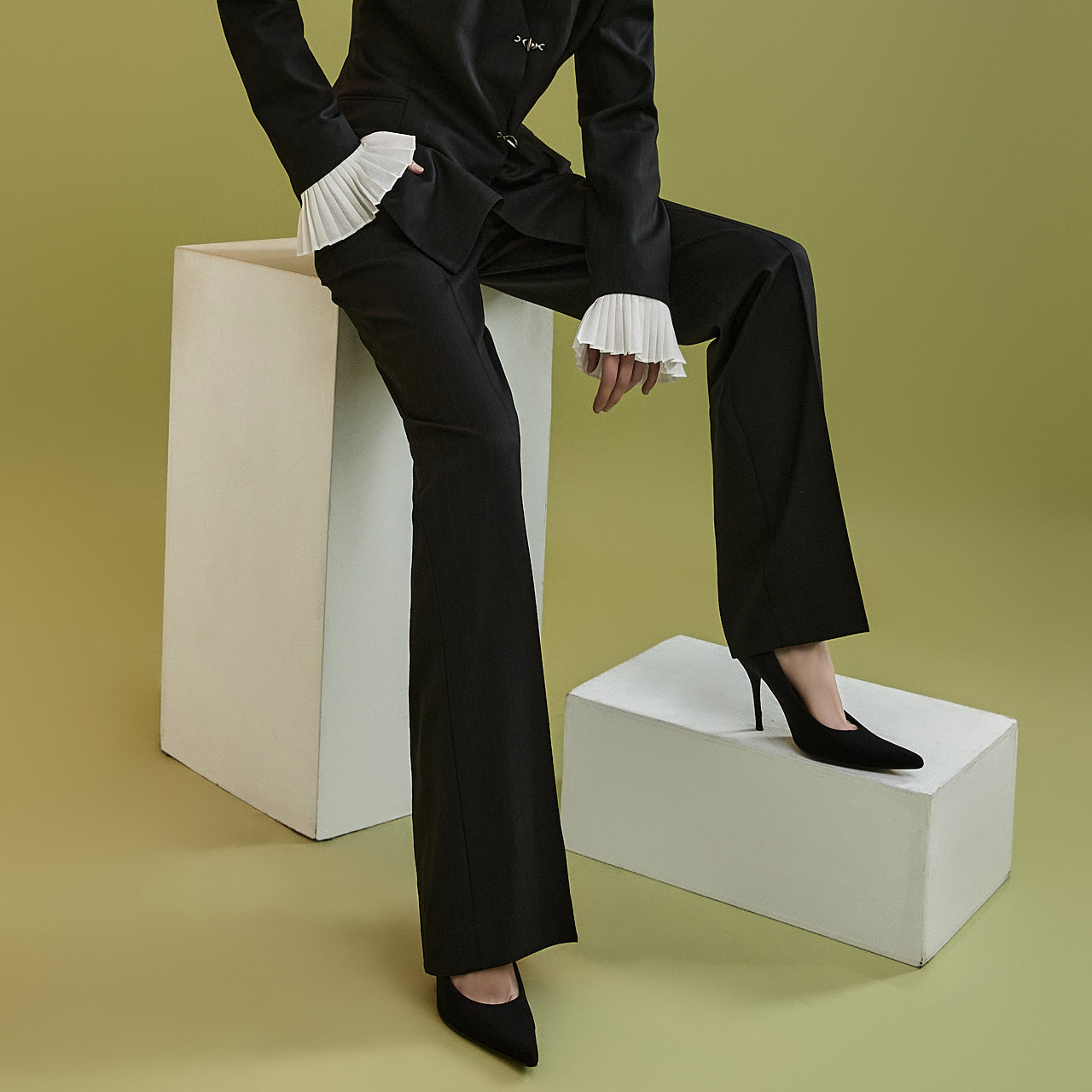 MBDP025 条纹半宽休闲裤