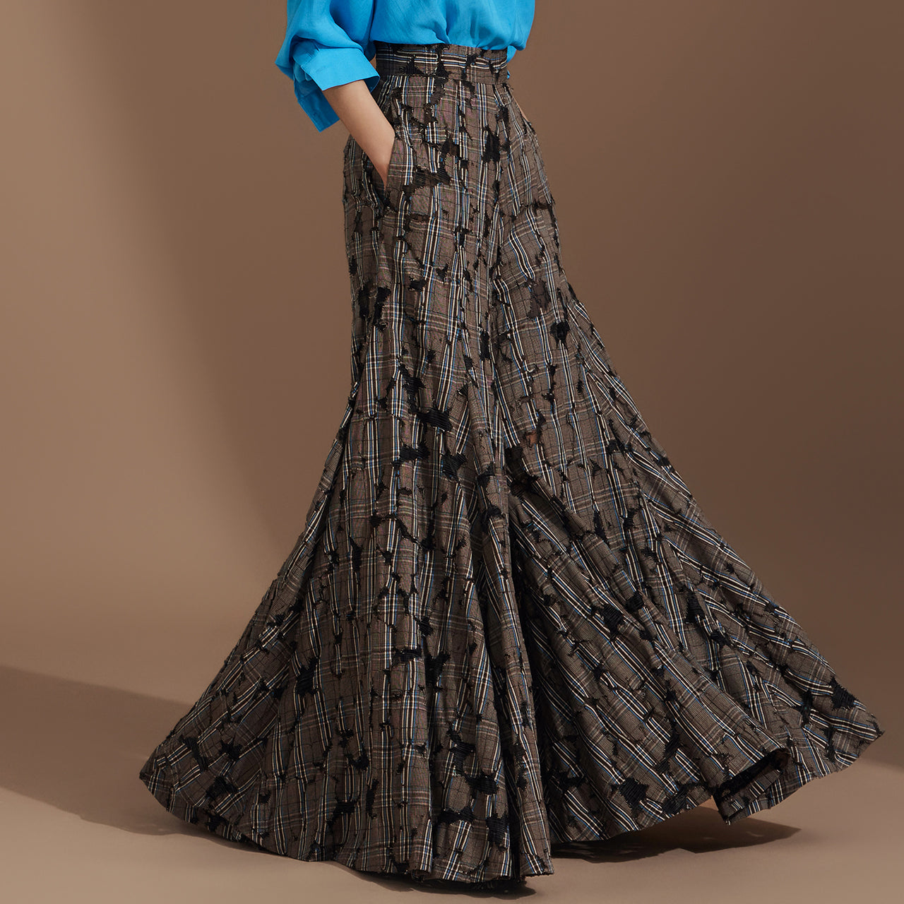 P9146 格子蕾丝裤