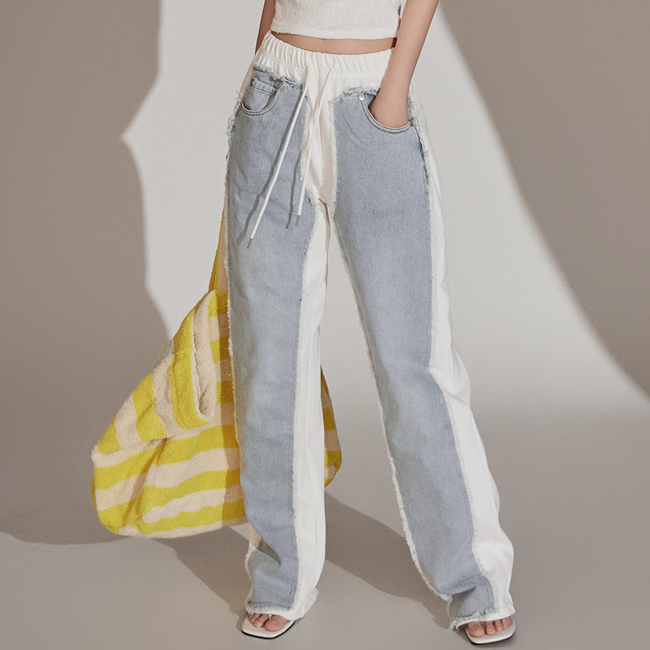 P3128 デニムパッチパンツ