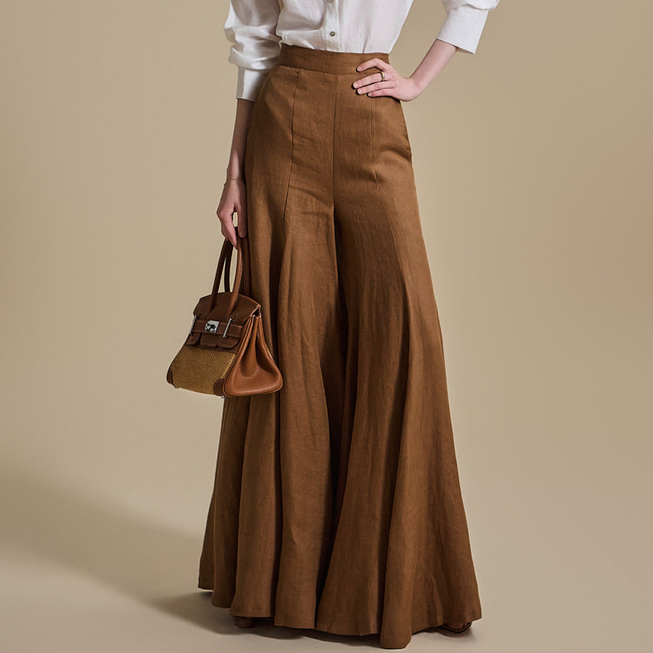 P9155 Linen Wide Slacks