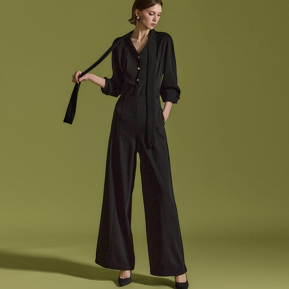 JS051 Fleece-lined Jumpsuit With Scarf