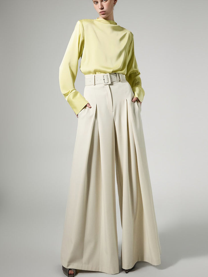 P9185 Wide Slacks with Belt