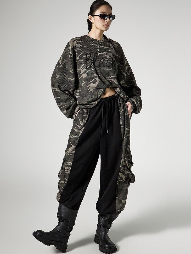 P3753 Camo Contrast Sweat Pants