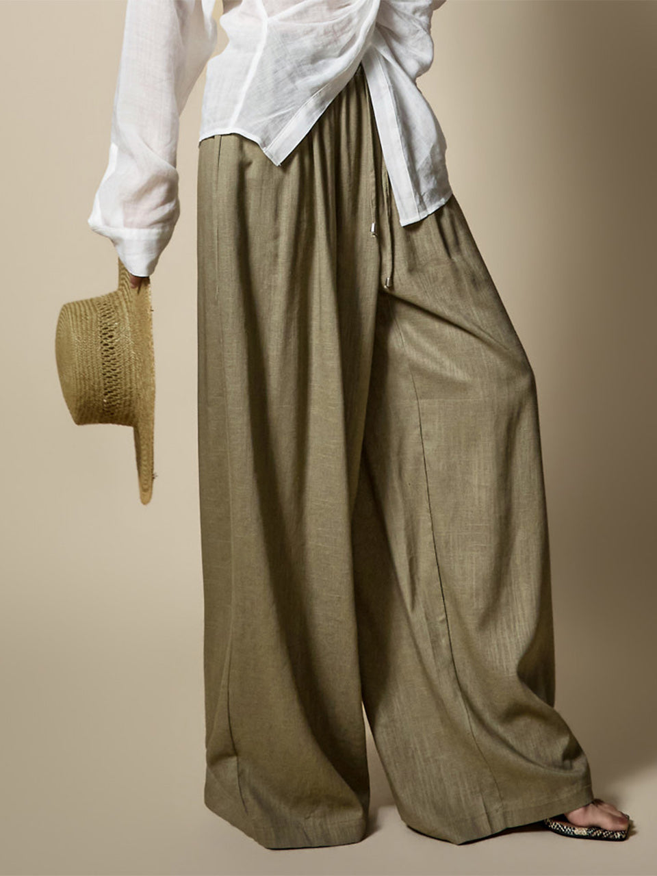 P3862 Linen Wide Pants