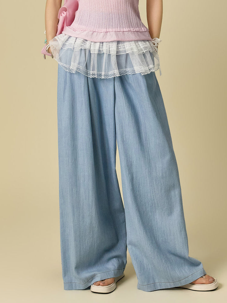 PJ636 ワイドバンドジーンズ