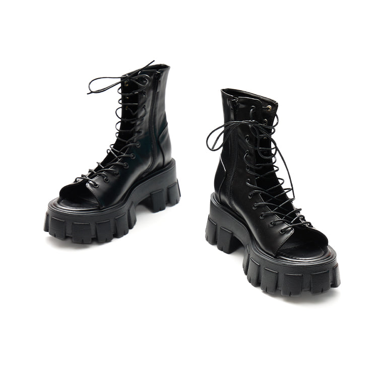 AR-3099 Lace-up Platform Ankle Boots