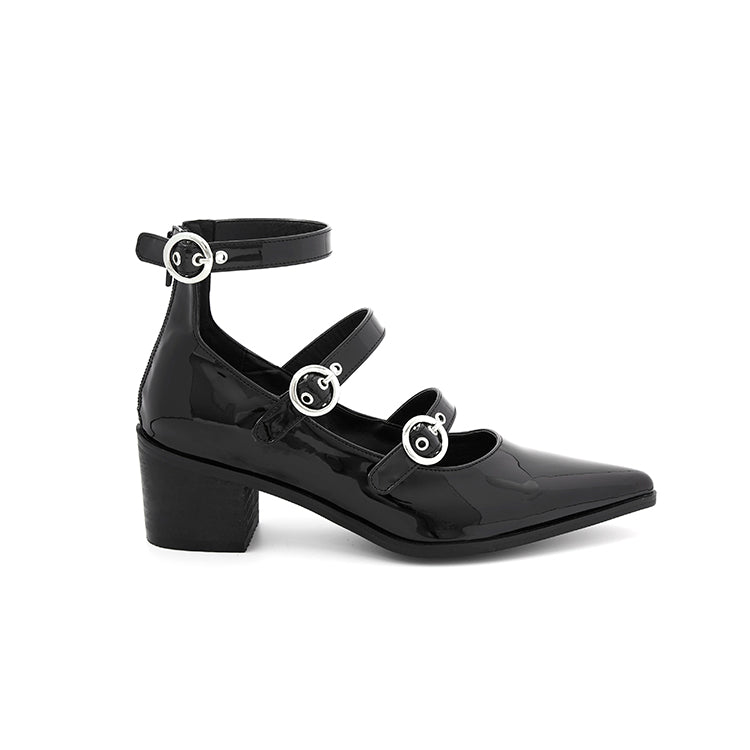 AR-3228 パテントエフェクトフェイクレザーメリージェーン