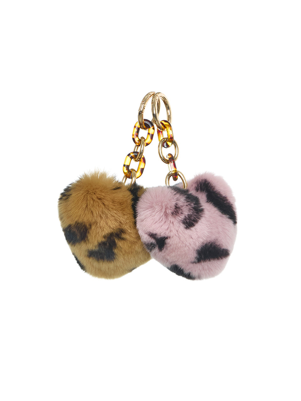 EC-252 Leopard Heart Fur Keychain