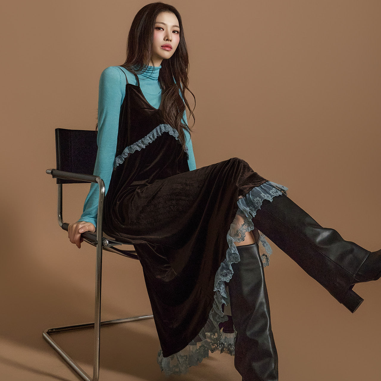 D5159 ベルベットドレス