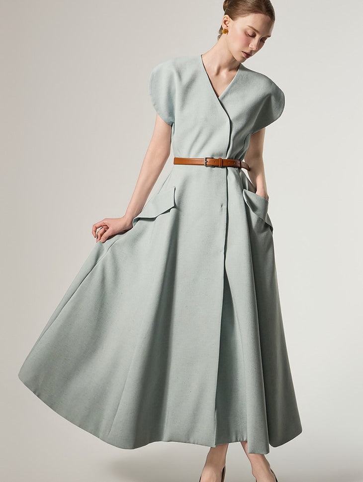 D9592 裹身喇叭连衣裙