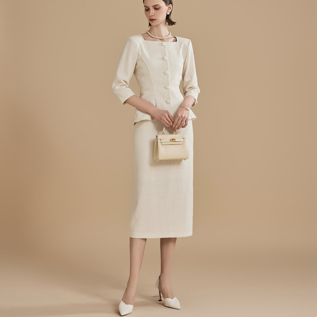 D4949 夹克和裙子两件套