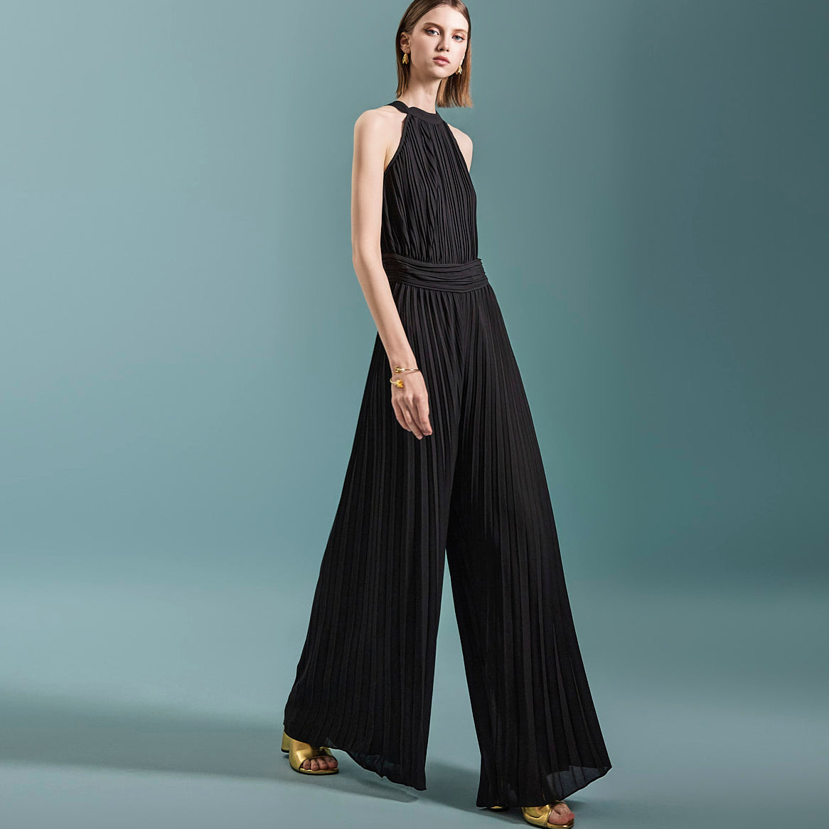 JS039 プリーツジャンプスーツ