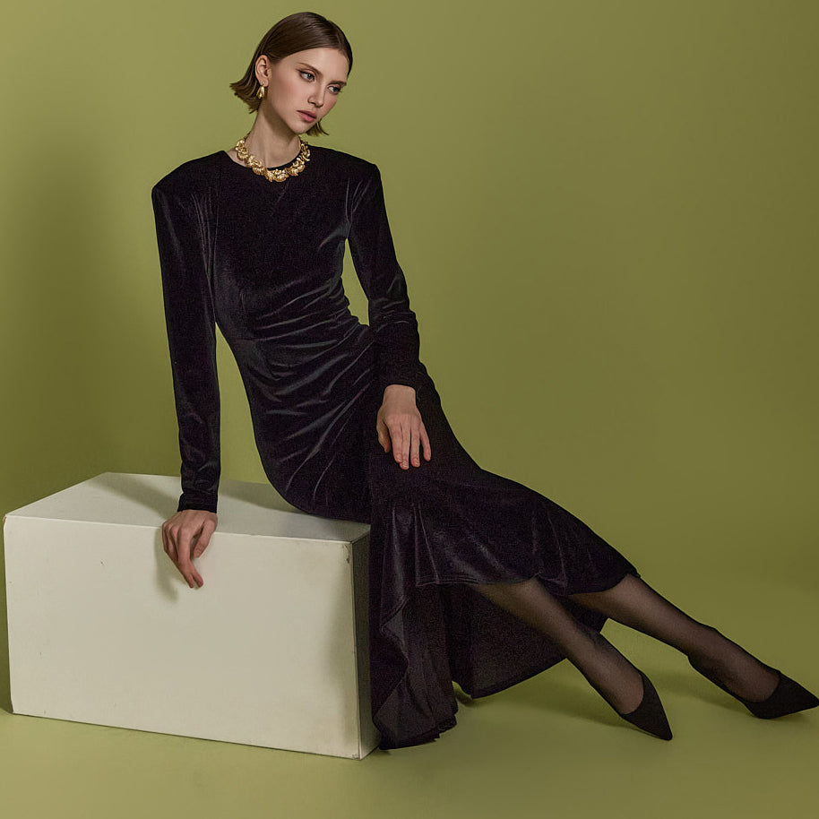 D5152 ベルベットドレス