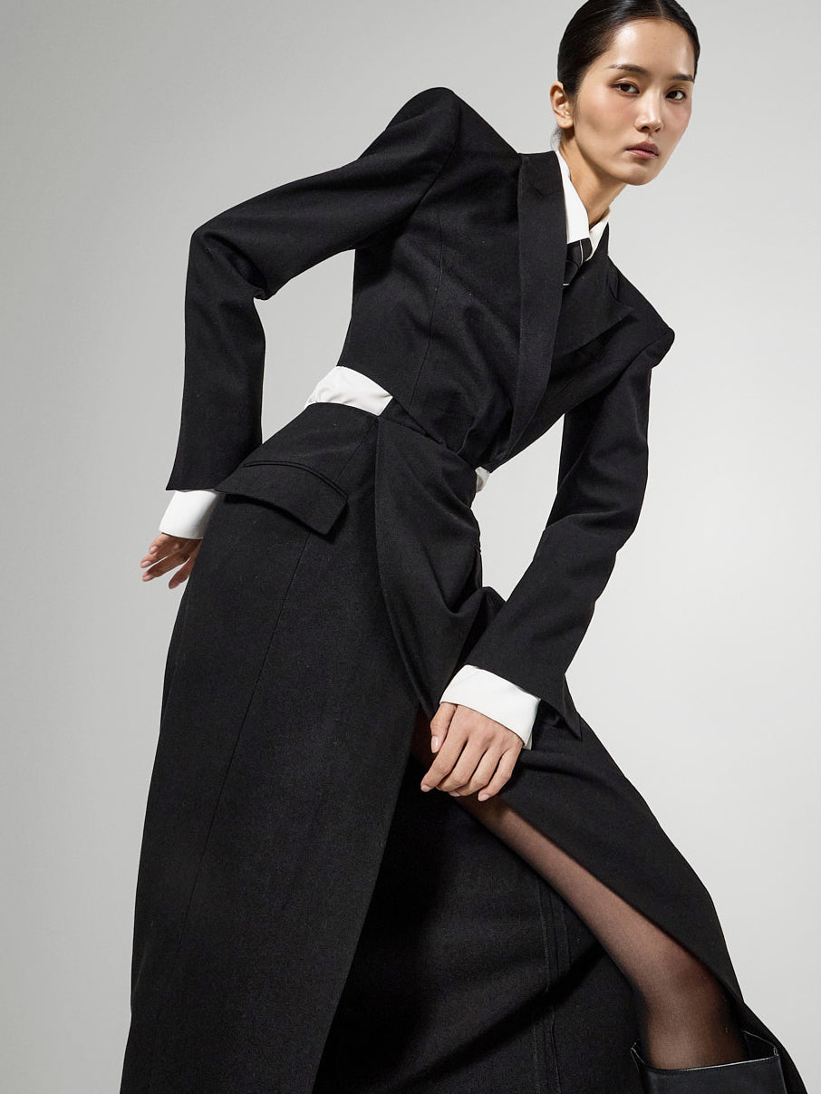 MBDDR005 腰部镂空经编中长连衣裙