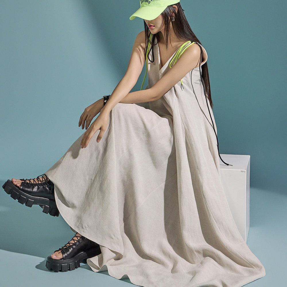 D5032 亚麻连衣裙